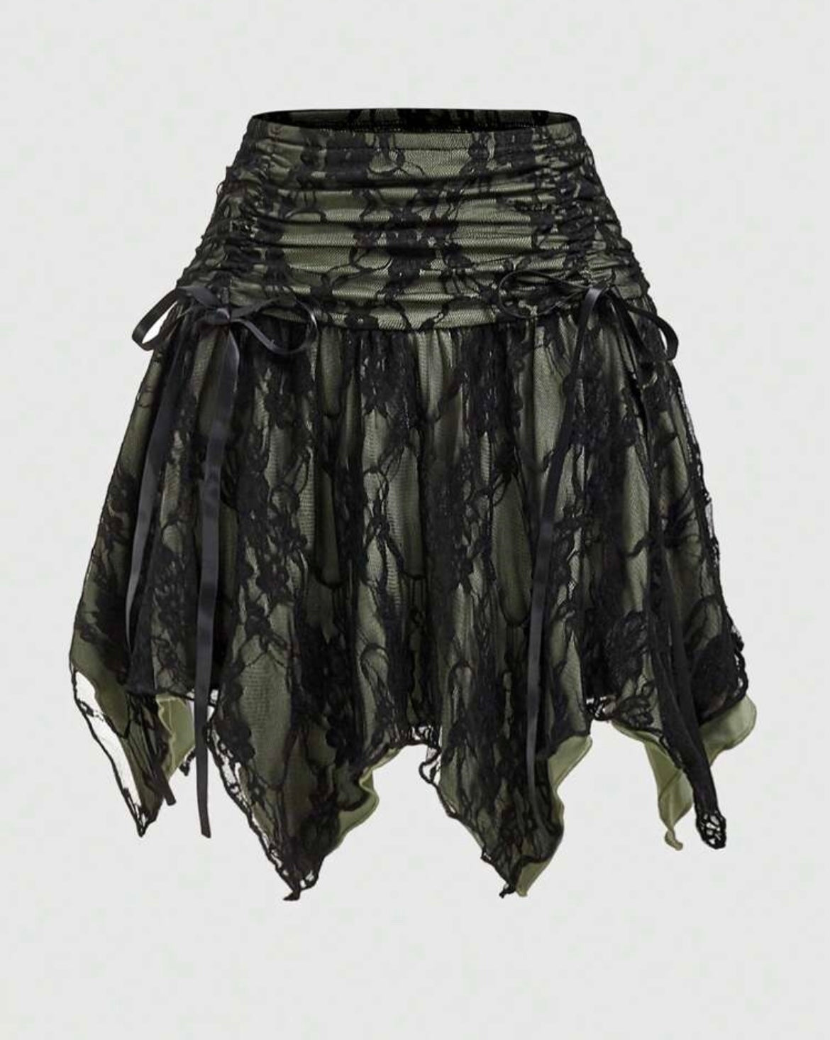 Patchwork Lace Asymmetric Skirt