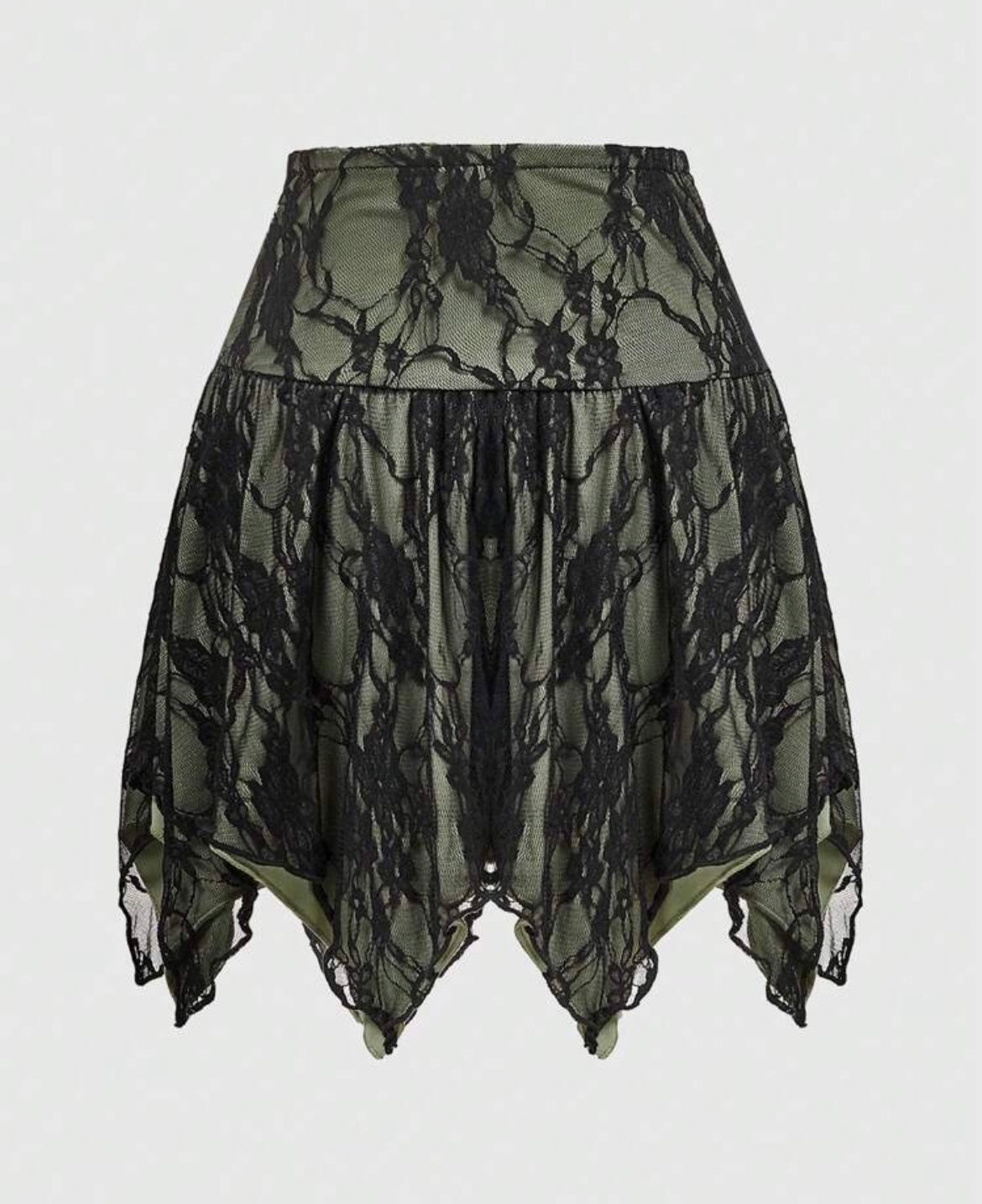 Patchwork Lace Asymmetric Skirt