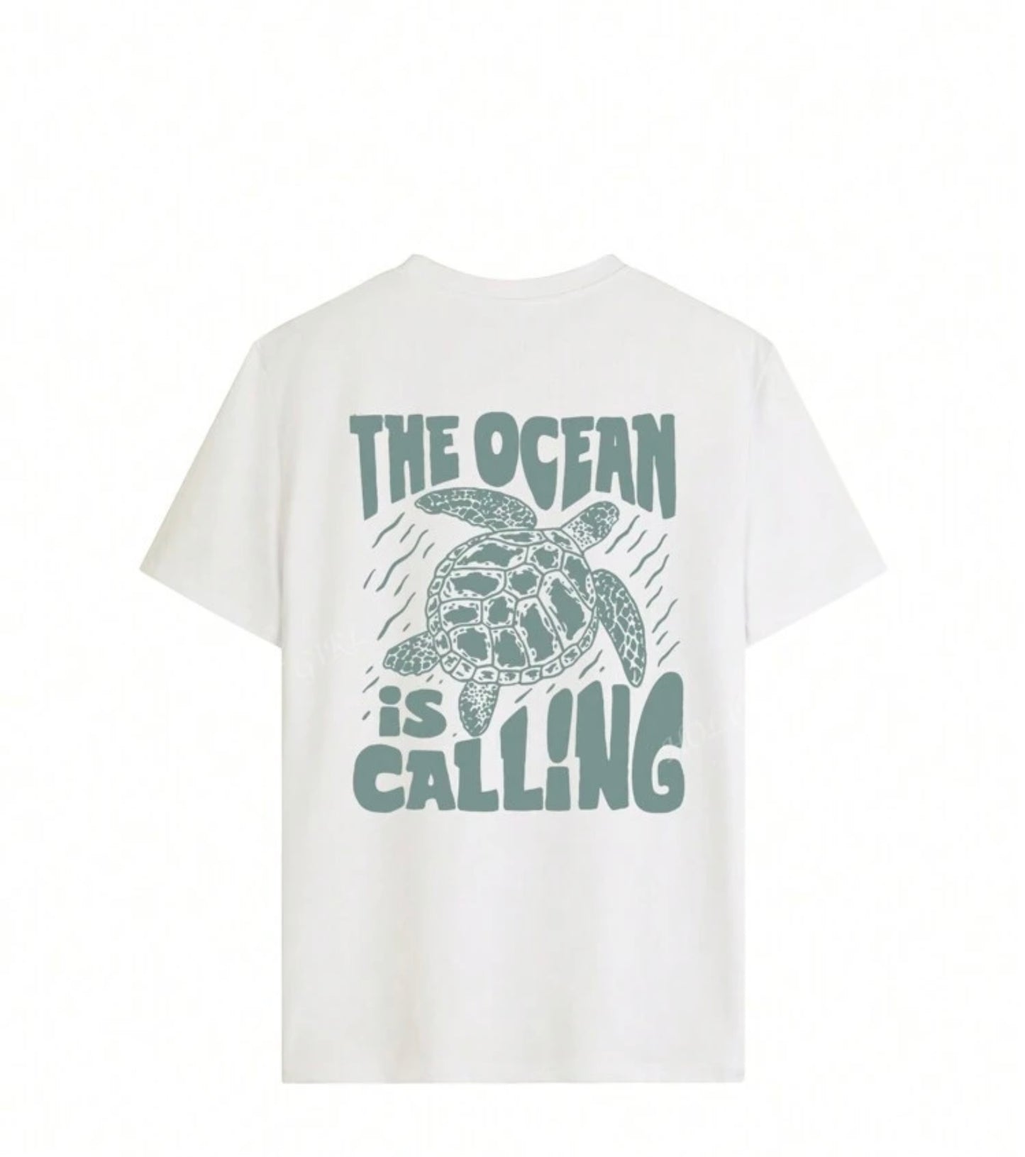 White Turtle Print T-Shirt