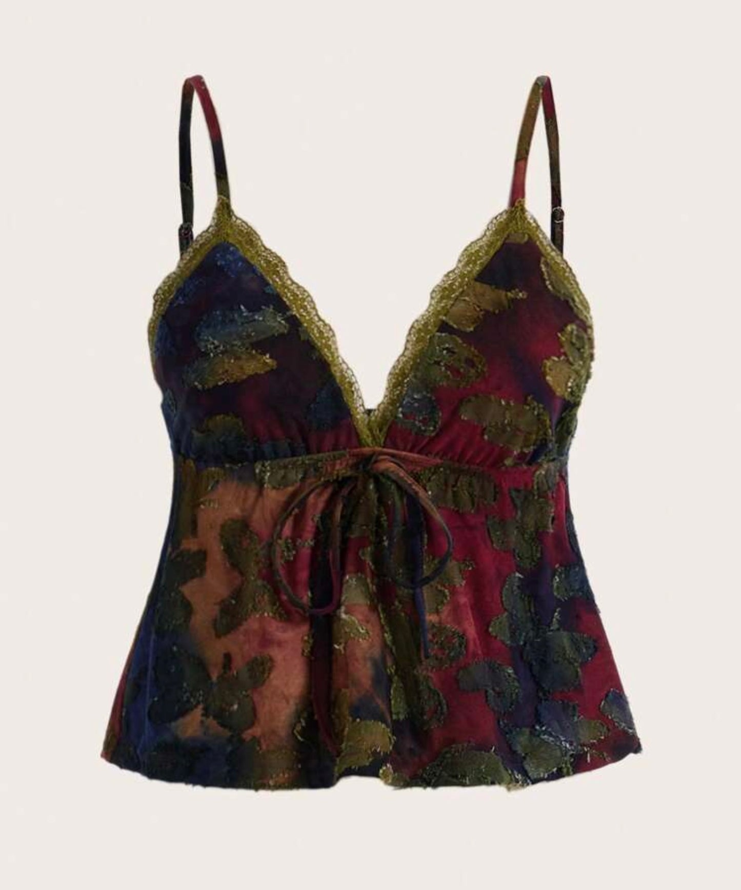 Butterfly pattern Ombre Lace Cami Top