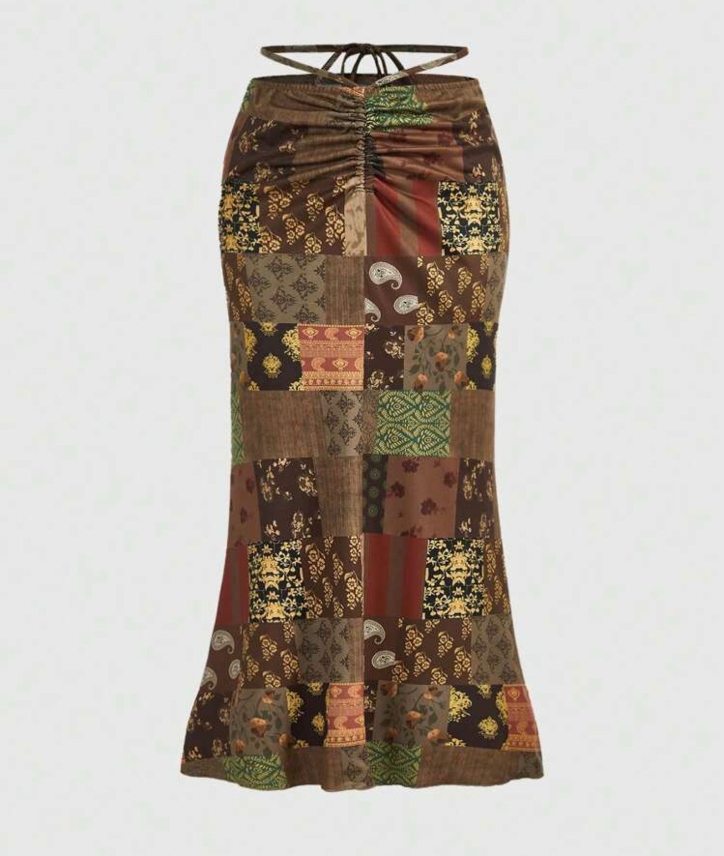 Drawstring Ruched Skirt