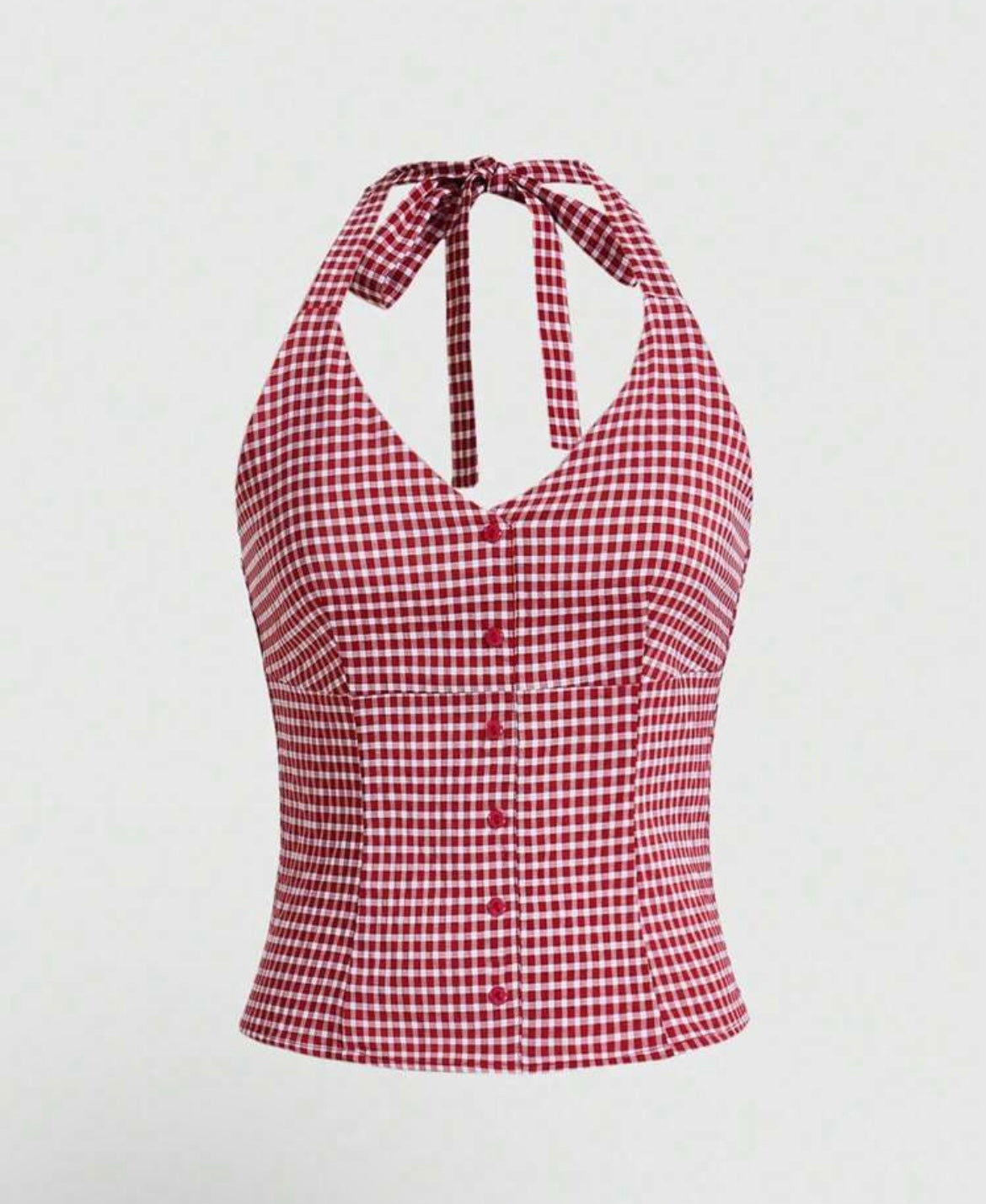 Button Front Halter Top