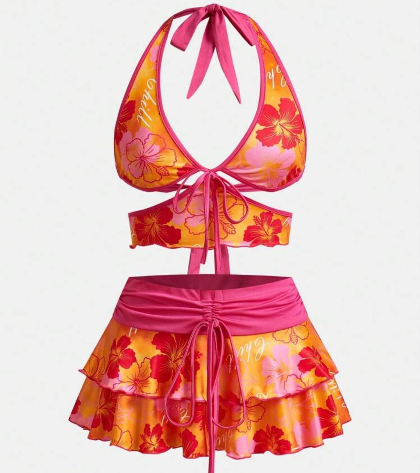 Two Pieces Skirt And Beach Top Set