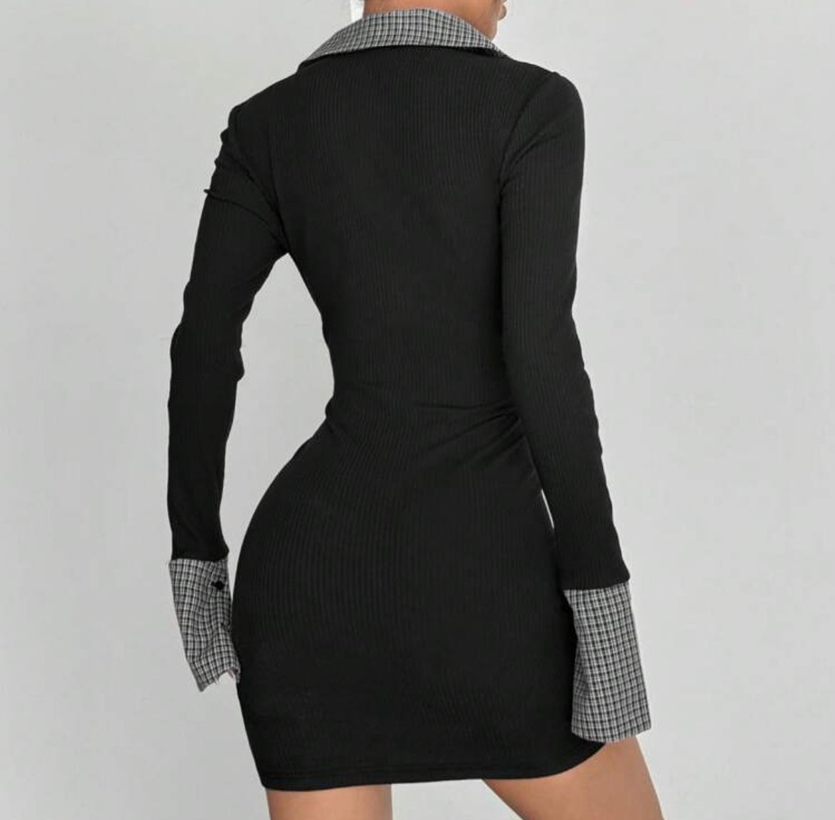 Knitted Patchwork Mini Dress