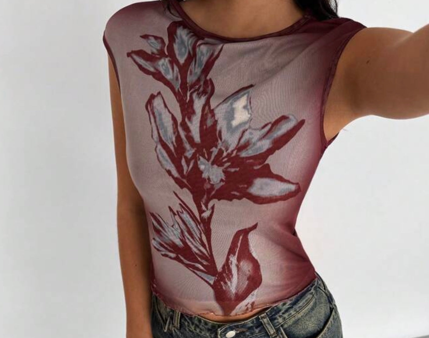Siren Gaze Casual Floral Print Crop T-Shirt