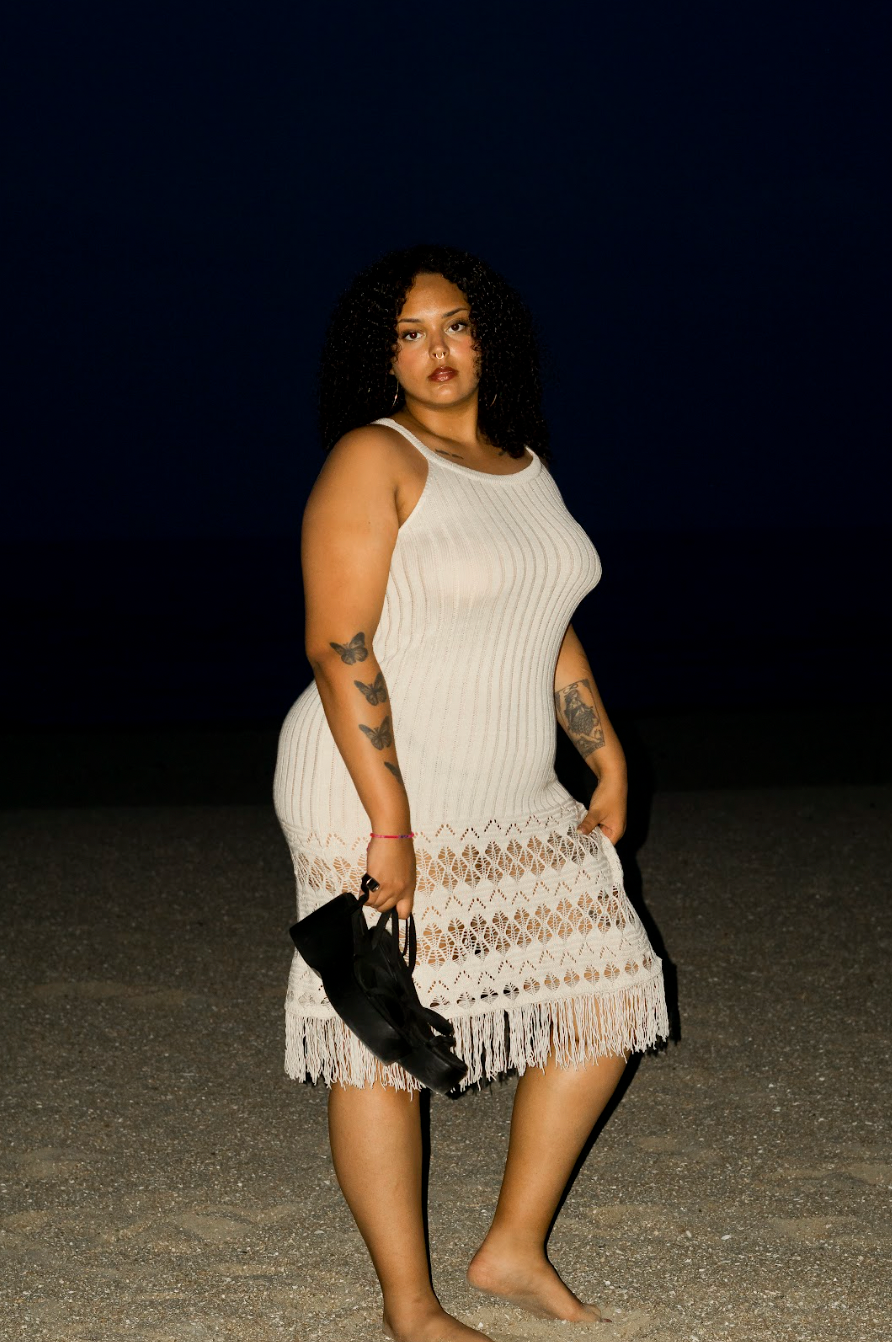 Long Strap Textured Dress