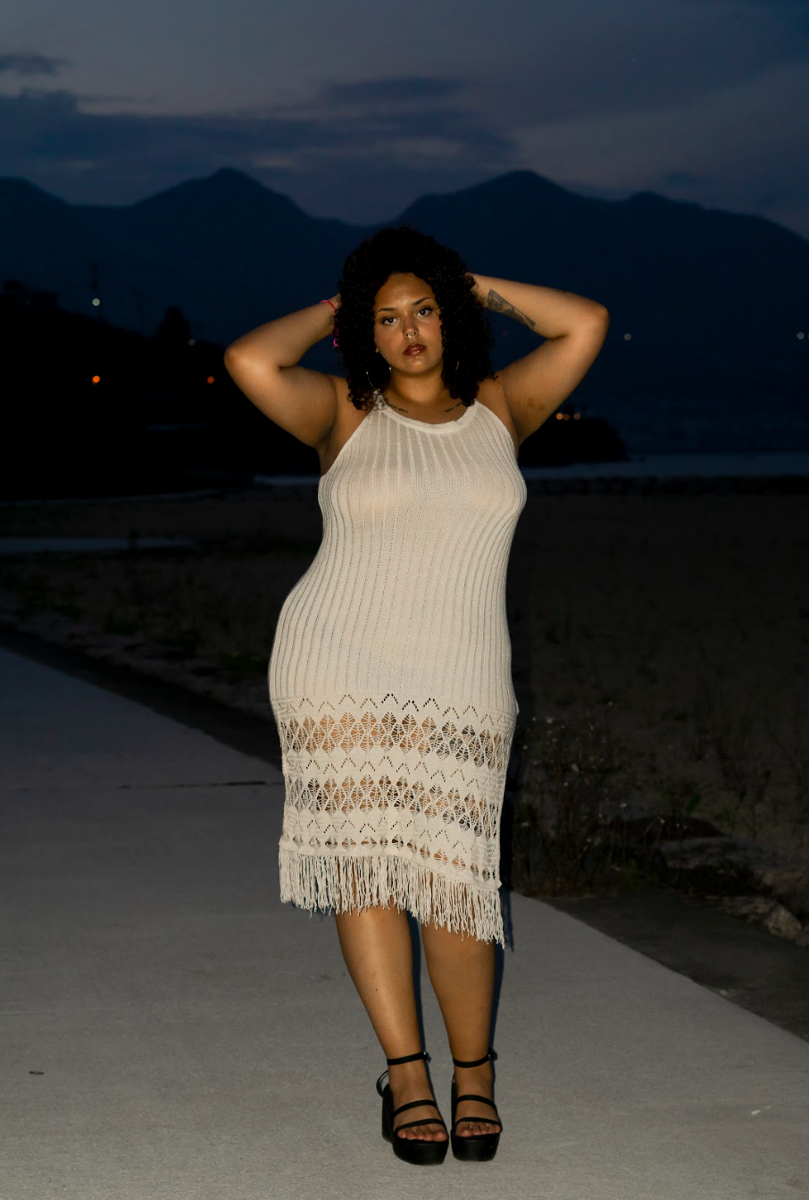 Long Strap Textured Dress
