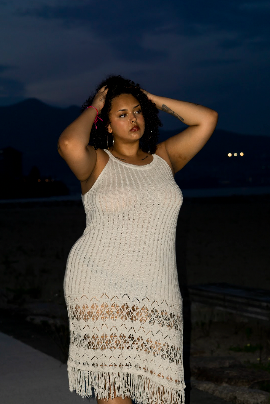 Long Strap Textured Dress
