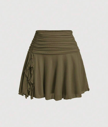 Draped Green Skirt