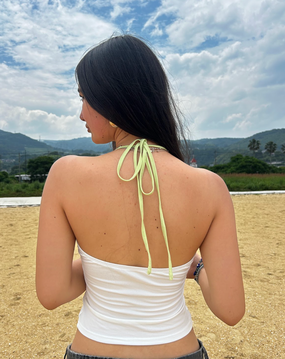Halter Top With Lily Flower Print