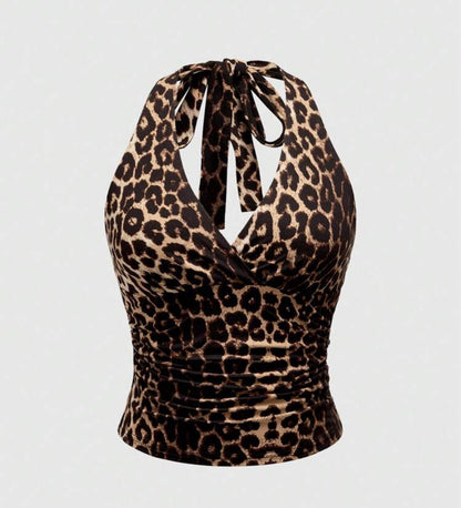 Leopard Halter Neck Top