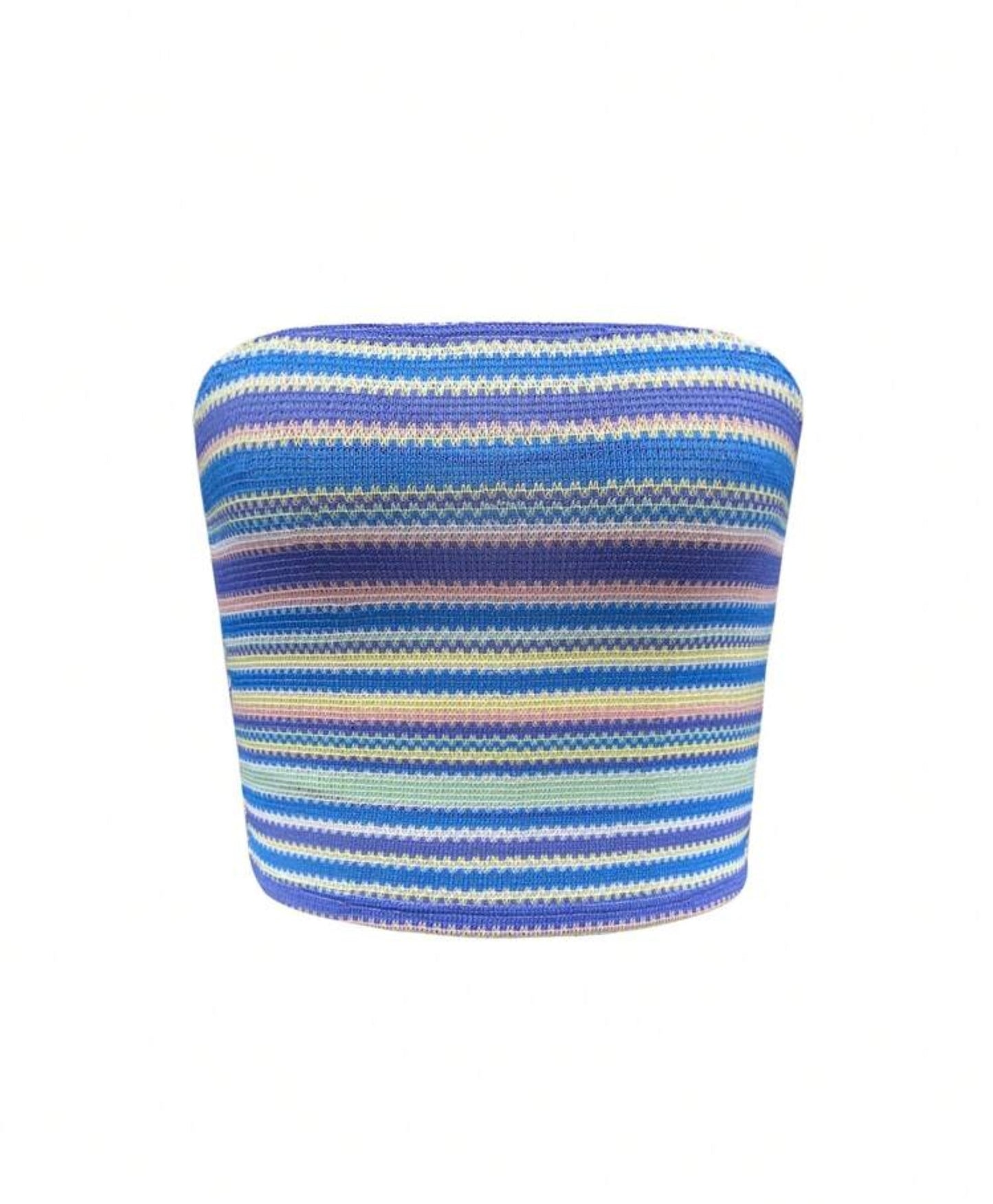 Striped Knit Bandeau Top