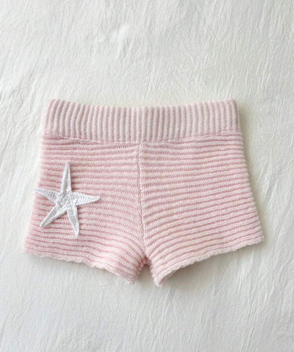 Knit Shorts With White Starfish