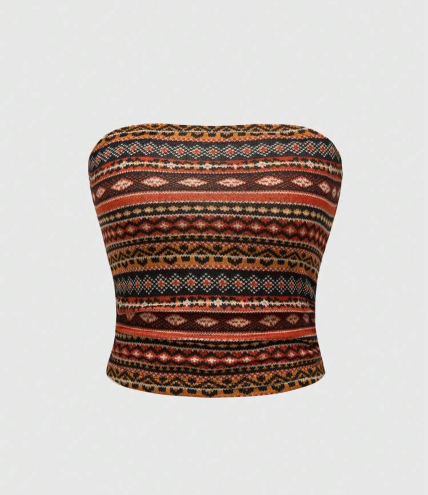 Tribal Print Strapless Tube Top